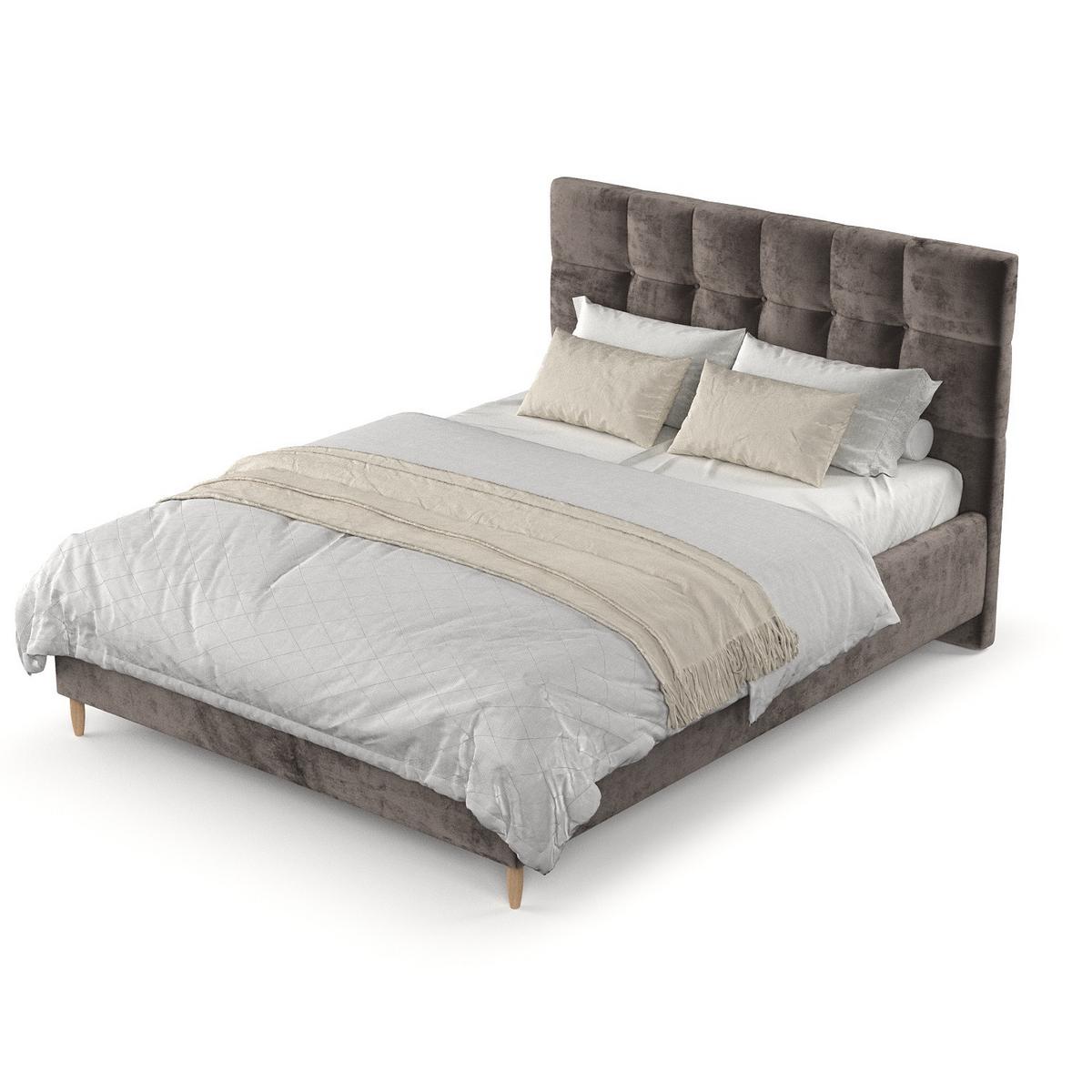 POLSTERBETT Cora 180/200 cm Braun im Lotta Stoff - Naturfarben/Braun, Holz/Holzwerkstoff (180/200cm) - AltaBeds