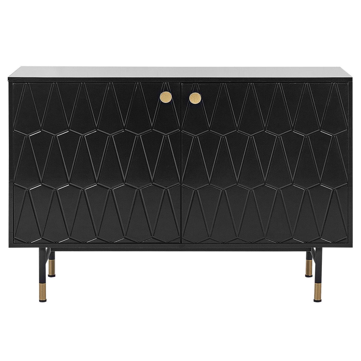 SCHRANK Schwarz Adante - Schwarz, Holzwerkstoff (120/82/40cm) - Beliani