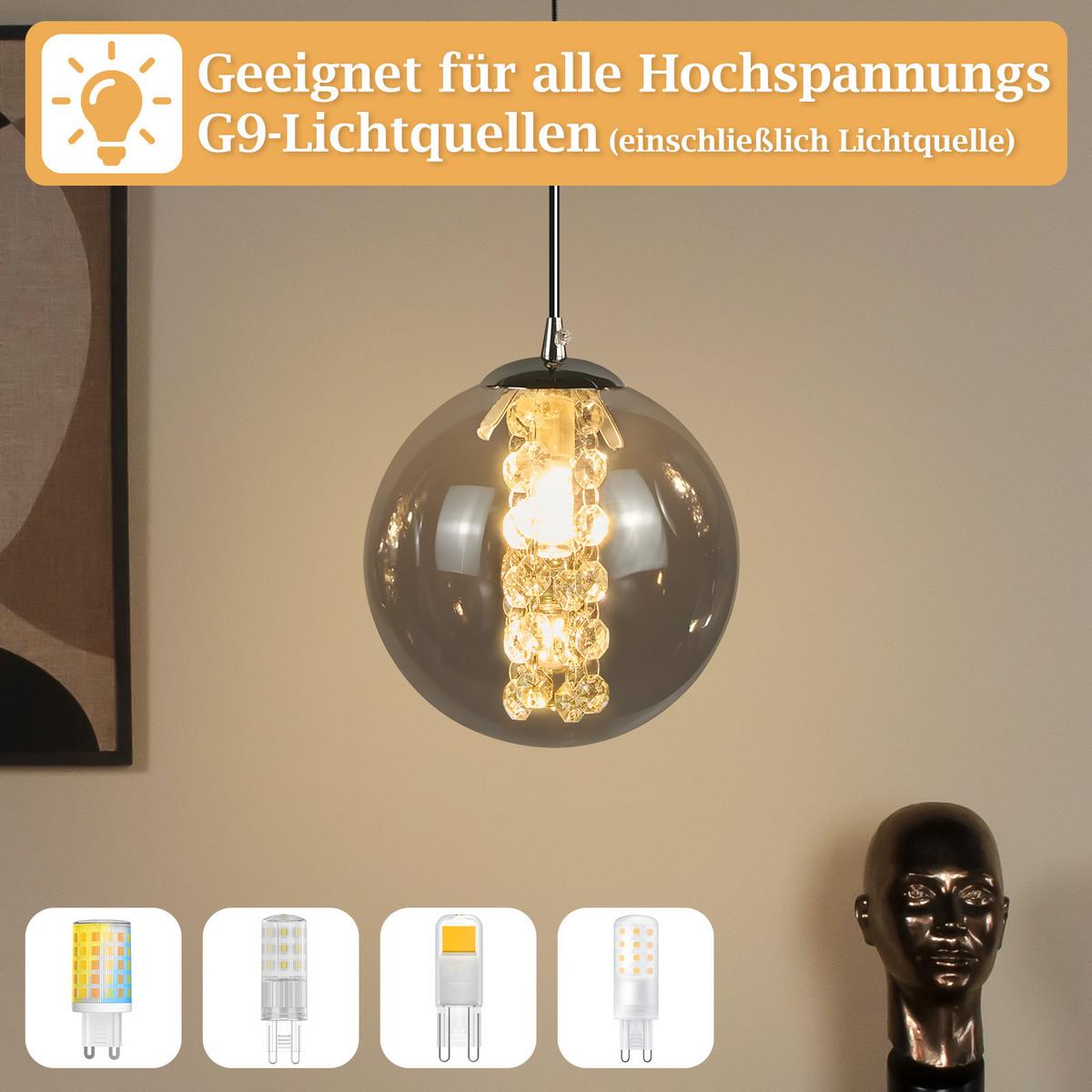 PENDELLEUCHTE Calenor 15/10/150 cm - Grau, Glas (15/10/150cm) - ZMH