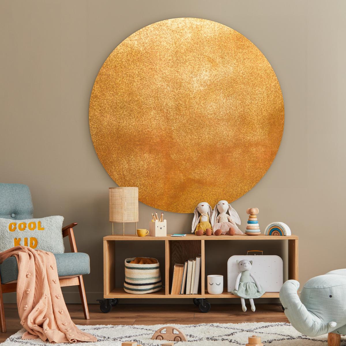 WANDBILD Eisen - Rost - Gold - Metall - Luxus Deko Groß 150x150 cm - Goldfarben, Kunststoff (150/150cm) - MuchoWow