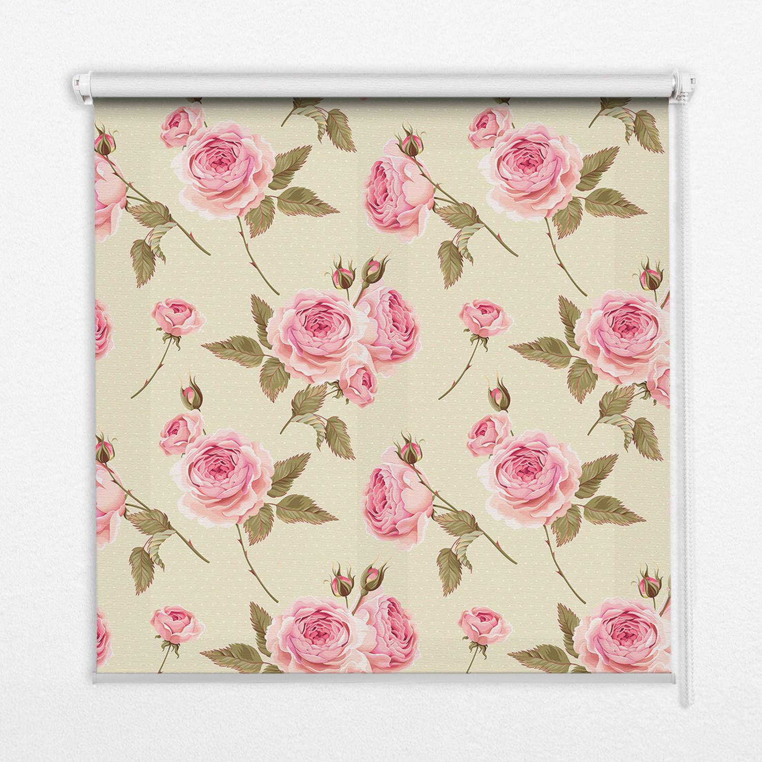 INNENROLLO - Fensterrollo - Rollo - 90x180 cm - Rosen - Pink, Kunststoff (90/180/0.5cm) - TULUP