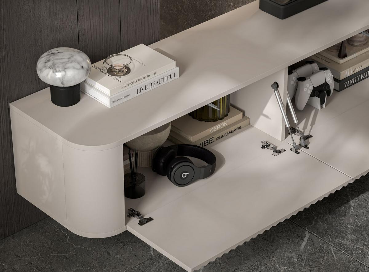 TV-LOWBOARD 2er-Set Aurora Kaschmir matt 280 cm - Kaschmir, Holzwerkstoff (280/30/35cm) - Meble Lindner