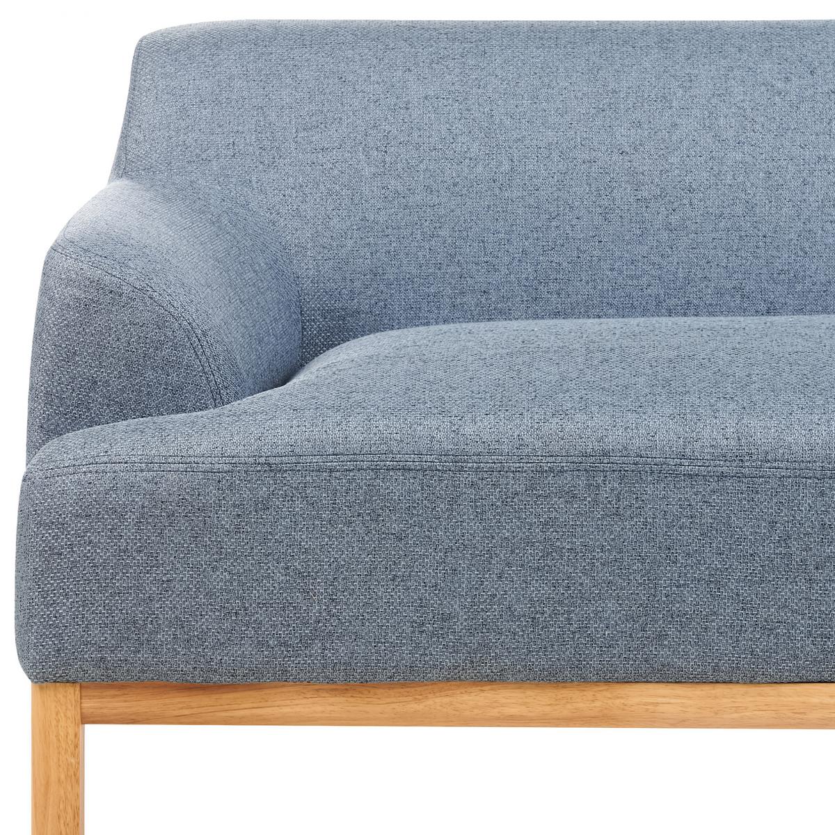 3-SITZER-SOFA Stoff Blau Sosjo - Blau, Textil (219/74/83cm) - Beliani
