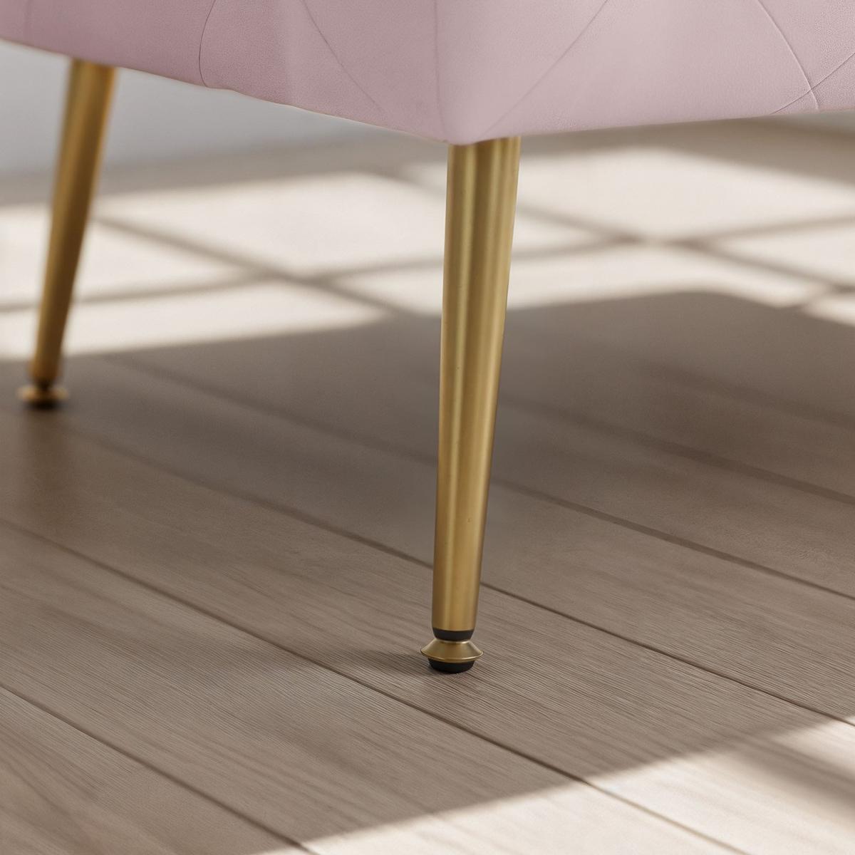 POLSTERBANK mit Samt - Optik Rosa 42/41/42 - Rosa, Textil (80/41/42cm) - RAUMHIRSCH FURNITURE