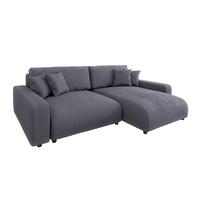 ECKSOFA Emma Grau Cord - Ottomane rechts - Grau, Textil (234/170cm) - S-Style Möbel