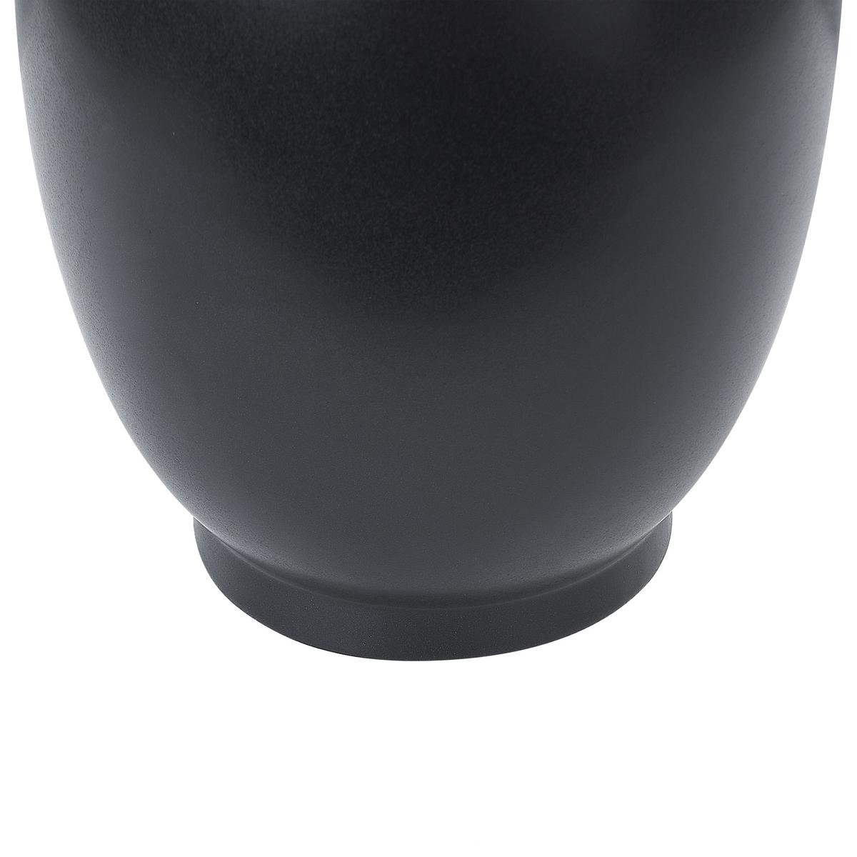 BLUMENVASE Porzellan schwarz Mytilene - Schwarz, Keramik (29cm) - Beliani