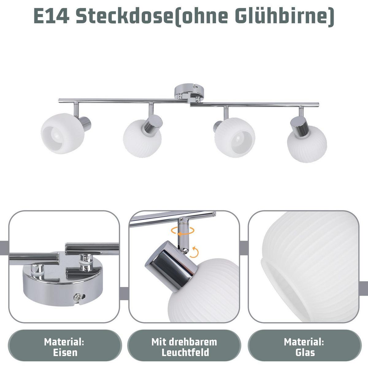 DECKENSTRAHLER Eingebung 70/10/16.5 cm - Weiß, Metall (70/10/16.5cm) - ZMH