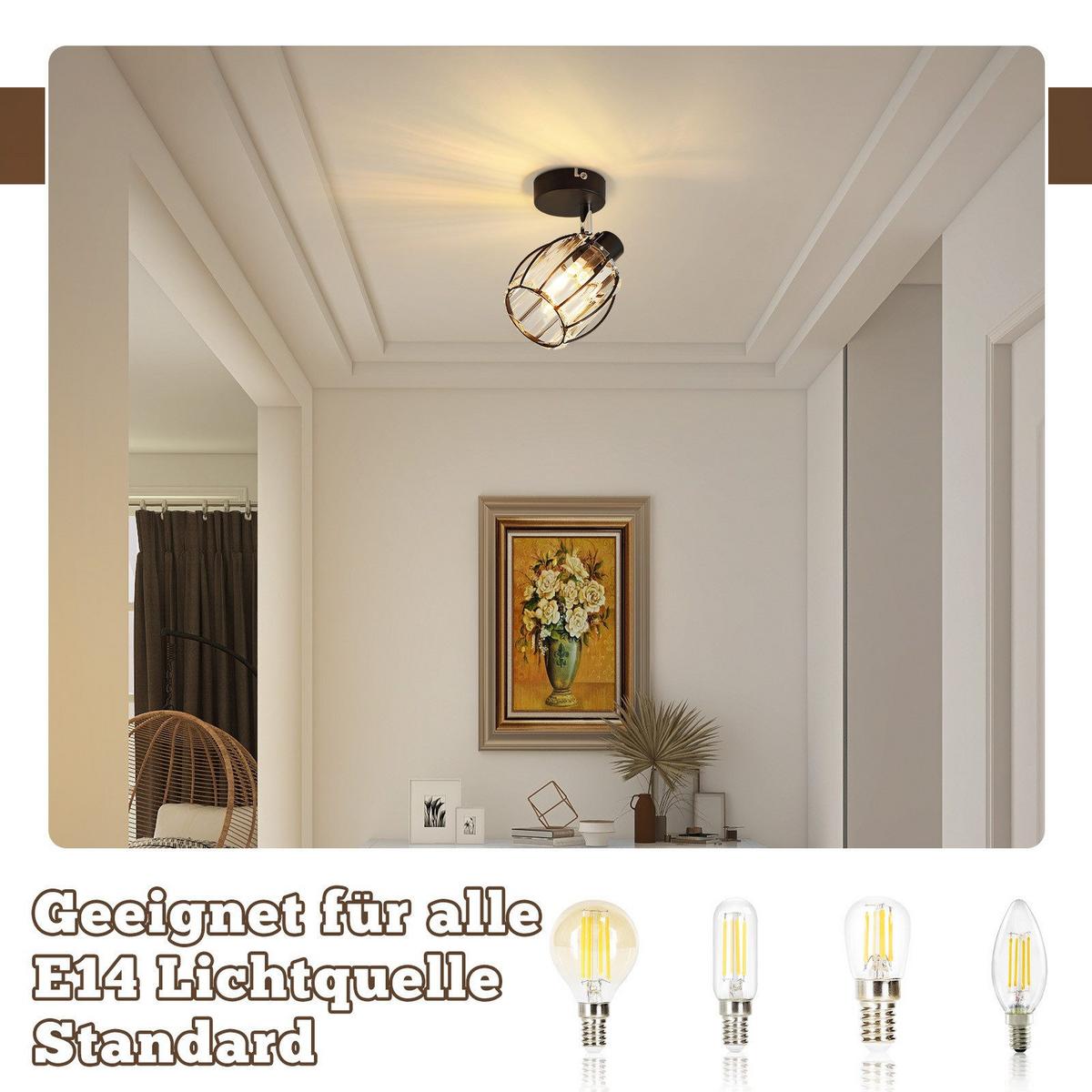DECKENSTRAHLER Lewallen 1-flammig 14/12.5/8cm - Schwarz, Metall (14/12.5/8cm) - Nettlife