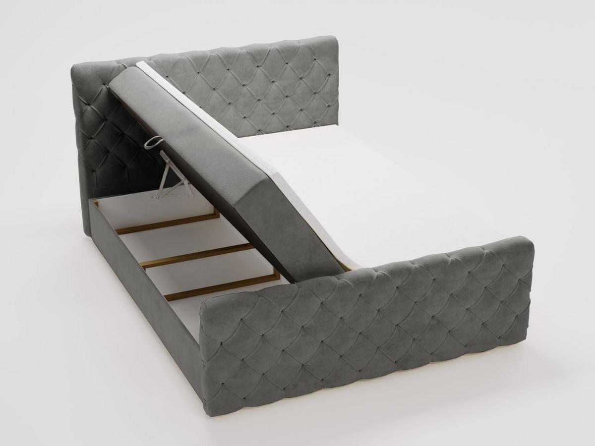 BOXBETT Lunaris 180x200 Grau - Grau, Holz/Textil (180/200cm) - Graingold