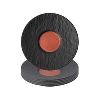 ESPRESSOUNTERTASSEN Manufacture Rock Glow schwarz-kupfer ø 12,1 cm 6er Set - Schwarz/Kupferfarben, Keramik (12.1cm) - Villeroy & Boch