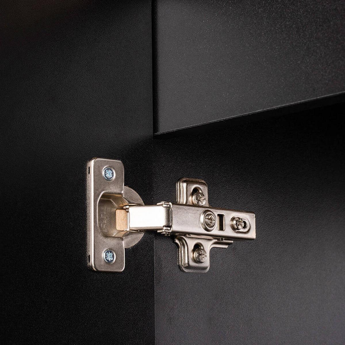 BAD-HÄNGESCHRANK Skelbolu - Schwarz, Holzwerkstoff (30/57/19cm) - [en.casa]