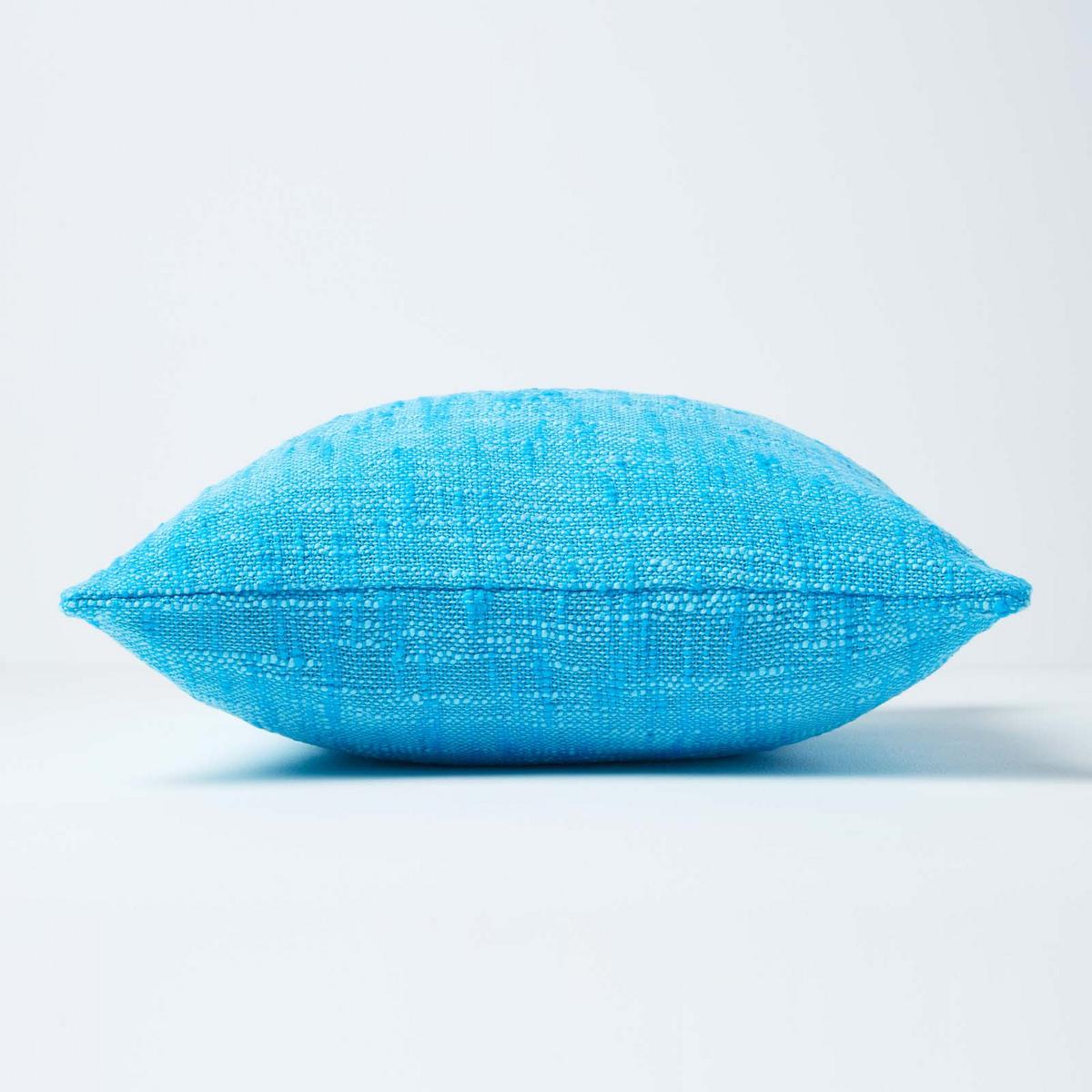 KISSENHÜLLE Nirvana Slub 60/60 cm, 100% Baumwolle - Türkis, Textil (60/60cm) - Homescapes