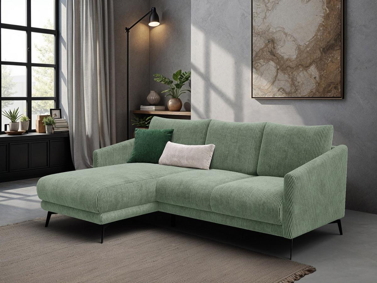 ECKSOFA VILT 3-Sitzer, mint - Schwarz/Mintgrün, Holzwerkstoff/Textil (221/156cm) - Wozimo