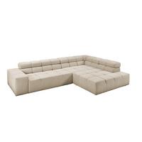 ECKSOFA NEVADA Beige Cord - Beige/Schwarz, Kunststoff/Textil (319/215cm) - KAWOLA