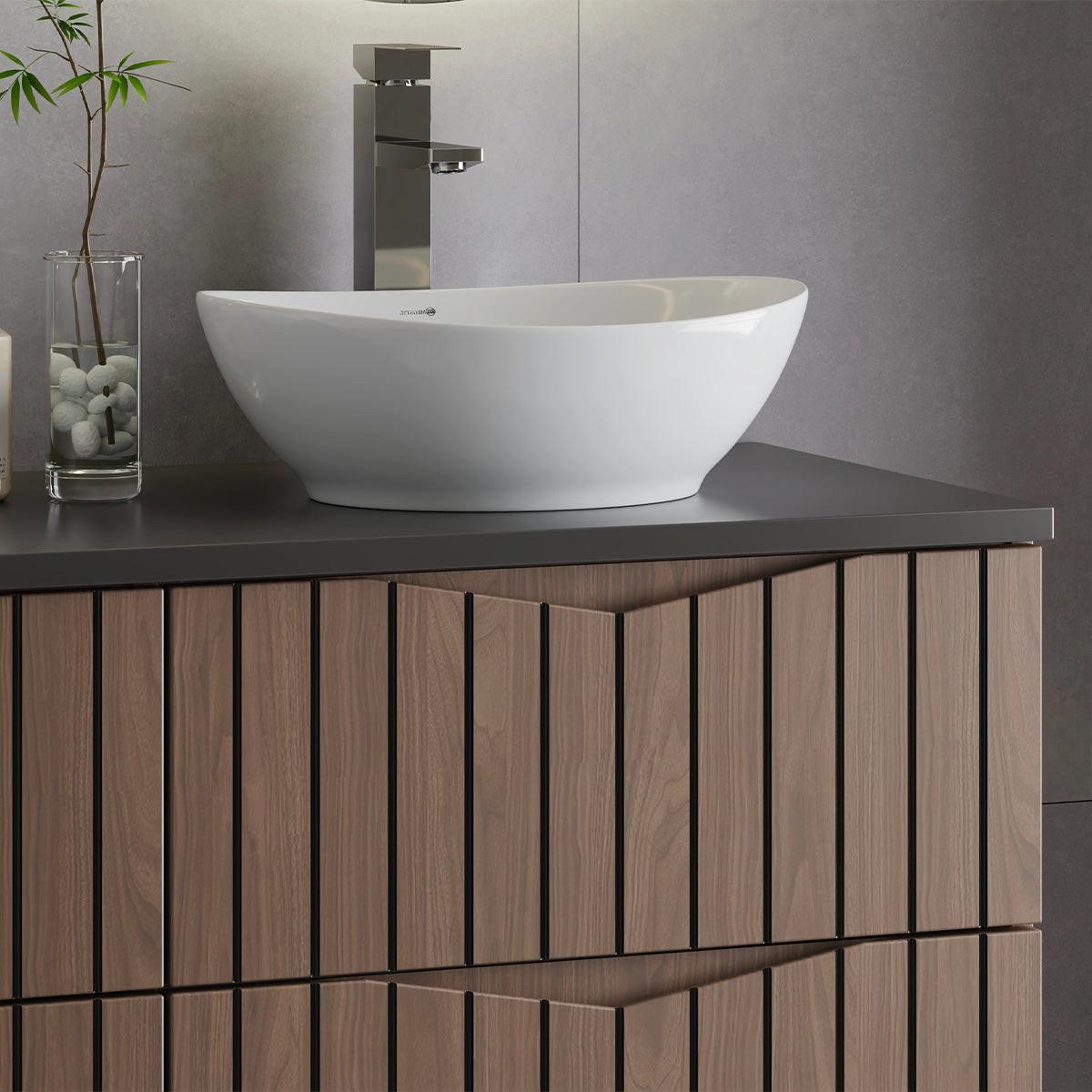 DOPPELWASCHTISCH 120.6cm Siena Holz und Schwarz - Braun, Holzwerkstoff (120.6/52.2/46.5cm) - Petits-meubles