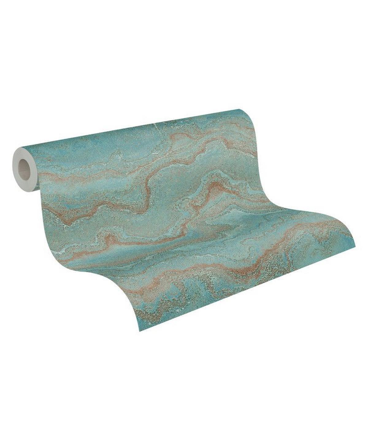 VLIESTAPETE Blau 53/1005 cm - Türkis, Textil (53/1cm) - KUNSTLOFT