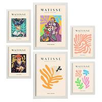 POSTER Set Mit 6 Henri Matisse Feminin Drucke Des Fauvismus Und Der Abstrakten Kunst Für Innenarchitektur A3 & A4 Weißer Rahmen - Weiß, Papier (29/3cm) - Nacnic