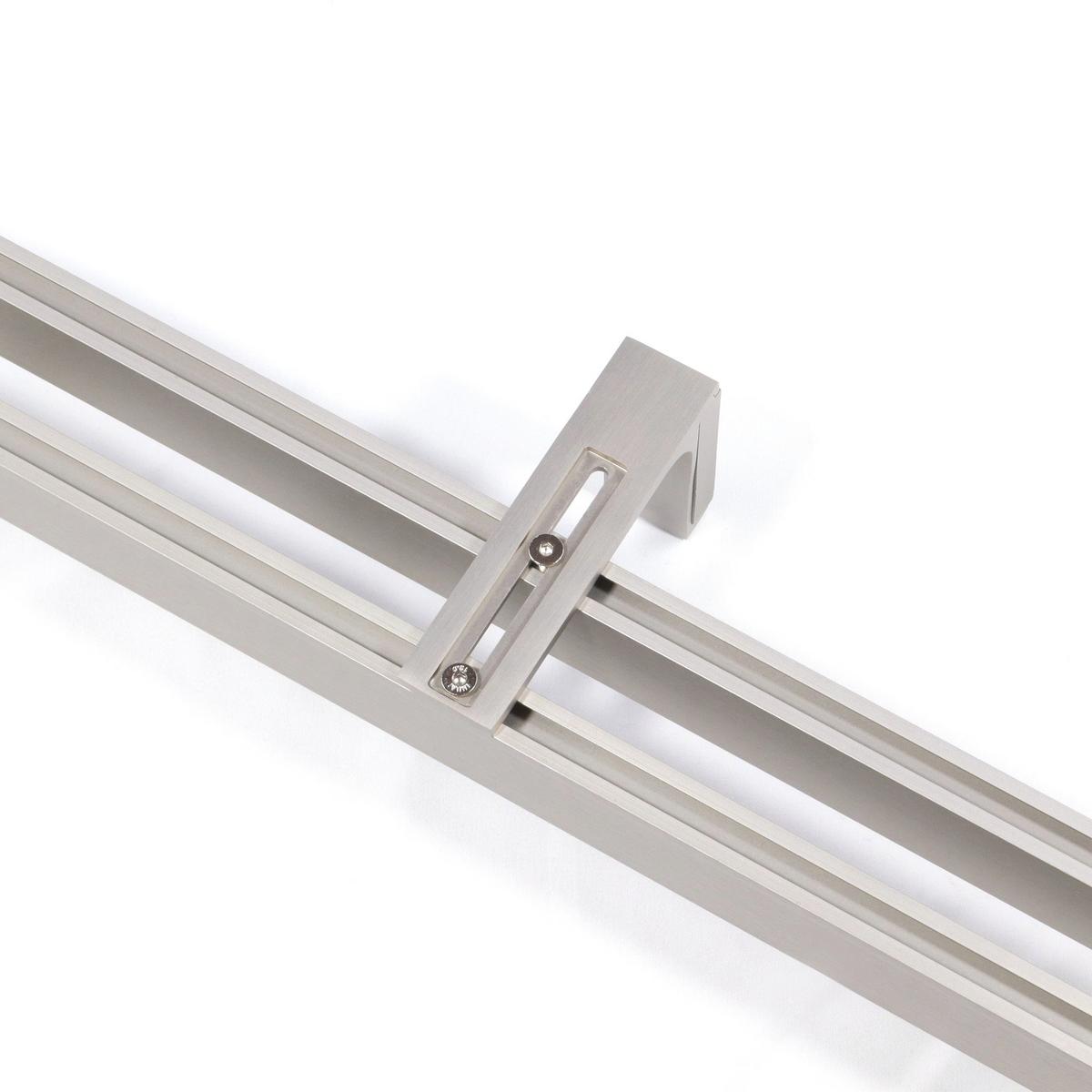 GARDINENSCHIENE 2-lauf Loft - Silberfarben, Metall (350cm) - Deco-Raum