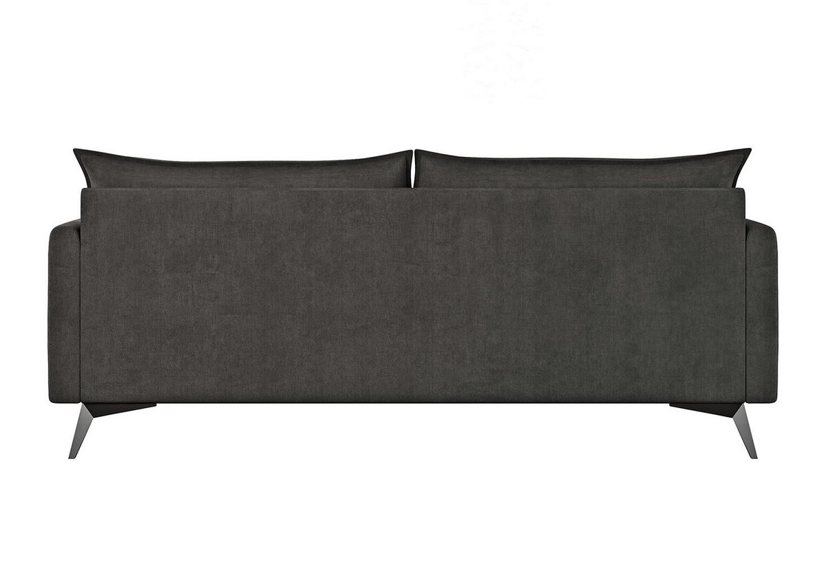 3-SITZER-SOFA Pulse Graphit Luxusmicrofaser - Graphitfarben/Schwarz, Holz/Textil (199/86/91cm) - S-Style Möbel