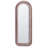 WANDSPIEGEL Samtstoff rosa oval 60/160 cm Culan - Pink, Textil (60/160/4cm) - Beliani