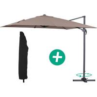 SONNENSCHIRM sun 3 Taupe - Taupe, Metall (300/300cm) - Habitat Garten