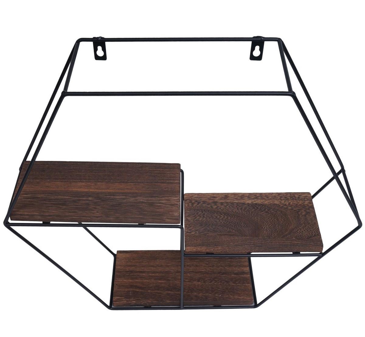 WANDREGAL Dunkelbraun - Dunkelbraun, Holz (49/43/11cm) - MCW