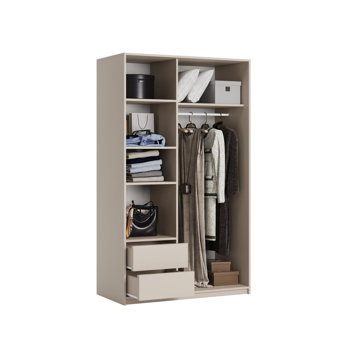 SCHWEBETÜRENSCHRANK VARO 120/205/60 cm 2-türig mit Spiegel Kaschmir - Kaschmir, Holzwerkstoff (120/205/60cm) - MASSENO