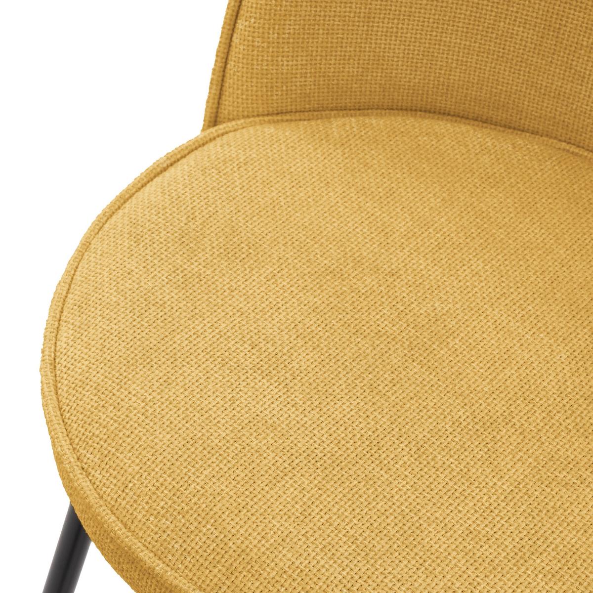 BARHOCKER 4er Set Senf mit Stoffbezug - Gelb/Schwarz, Textil/Metall (52/102/50cm) - ML-DESIGN