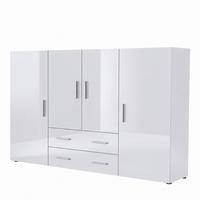 HIGHBOARD Nora Front in Weiß Hochglanz - Weiß Hochglanz, Holzwerkstoff (166/106/35cm) - Vladon