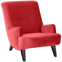 SESSEL Kajsa 71x80x101 Bezug Samtvelours Buche schwarz/rot - Rot/Schwarz, Kunststoff (101/80/71cm) - 58aufmkessel