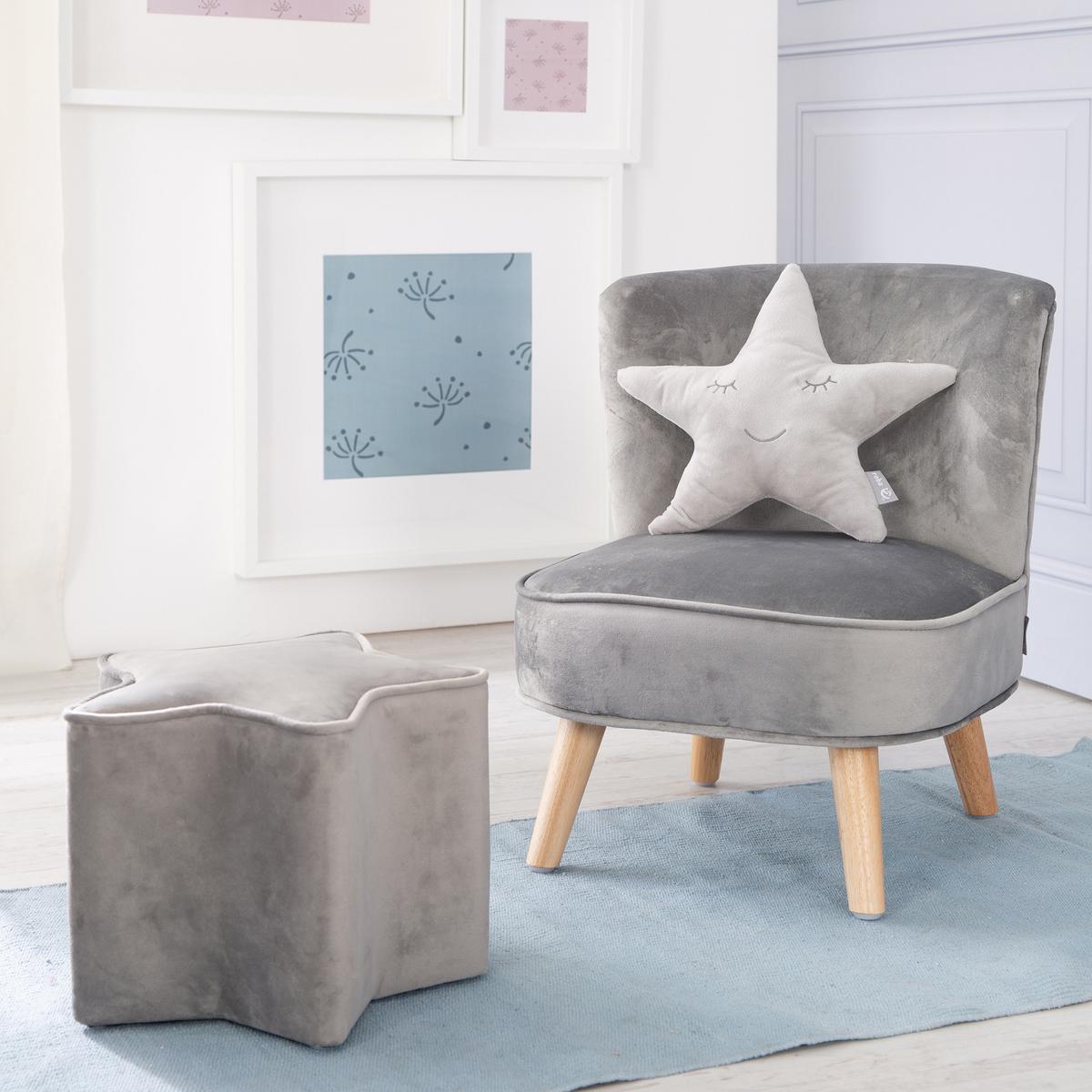 KINDERSESSEL klein 3-tlg. silbergrau - Grau, Holzwerkstoff/Textil (70/50/48cm) - Roba