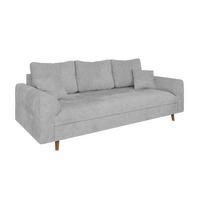 3-SITZER-SOFA Sigurd Hellgrau Chenille - Hellgrau/Braun, Holz/Textil (210/81/93cm) - S-Style Möbel