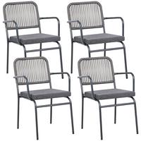GARTENSTUHL 4er-Set Grau Taceno - Grau, Metall (46/82/52cm) - Beliani