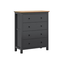 KOMMODE Duck Anthrazitgrau und Holz - Grau, Holzwerkstoff (101/120/44cm) - Petits-meubles