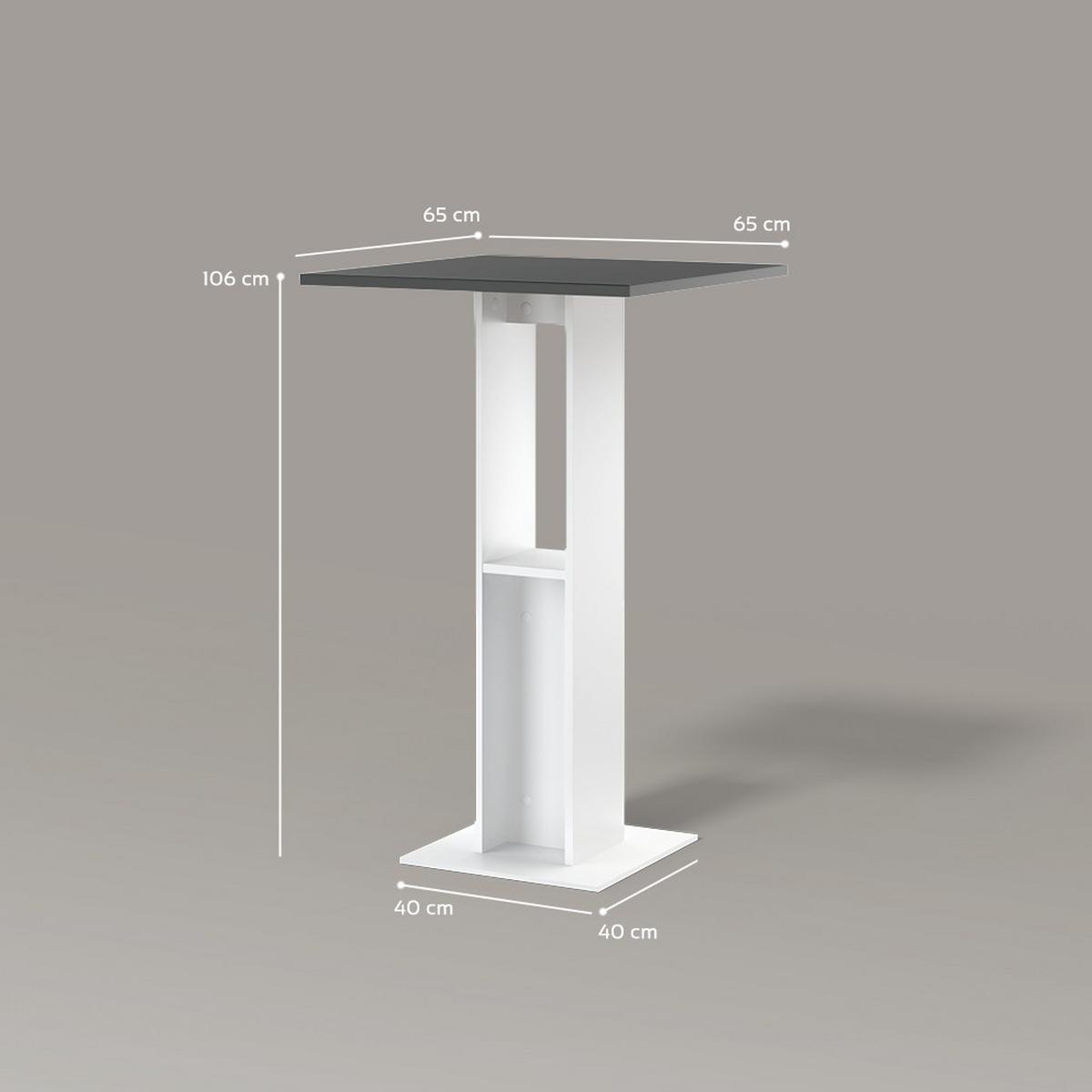 BARTISCH Regusa Weiß/Anthrazit 65 x 65 cm - Anthrazit/Weiß, Holzwerkstoff (65/65/106cm) - Livinity®