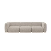 MODULARES Sofa 3-SITZER MIRA-S2 319x89x70 Beige cm Velours - Beige/Schwarz, Holzwerkstoff/Kunststoff (319/70/89cm) - ALTDECOR