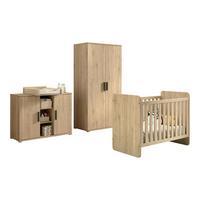 BABYZIMMER Set Keelia Eiche Melamin 4tlg Möbel - Eichefarben, Kunststoff (100/1/200cm) - 58aufmkessel