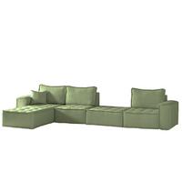 ECKSOFA Sande Xl In Alpine - Hellgrün, Holzwerkstoff/Textil (372/192cm) - Fun Möbel