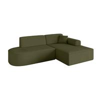 ECKSOFA Ottomane Rechts IREA-L1-v3 - 232x165x77 cm Grün - Platinfarben, Holzwerkstoff/Textil (232/165cm) - ALTDECOR