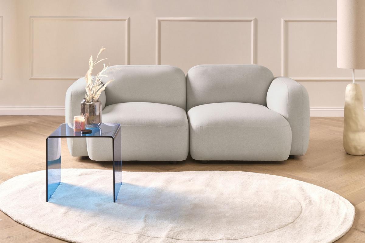 3-SITZER-SOFA Stoff Hellbeige Afoss - Beige, Textil (195/71/94cm) - Beliani