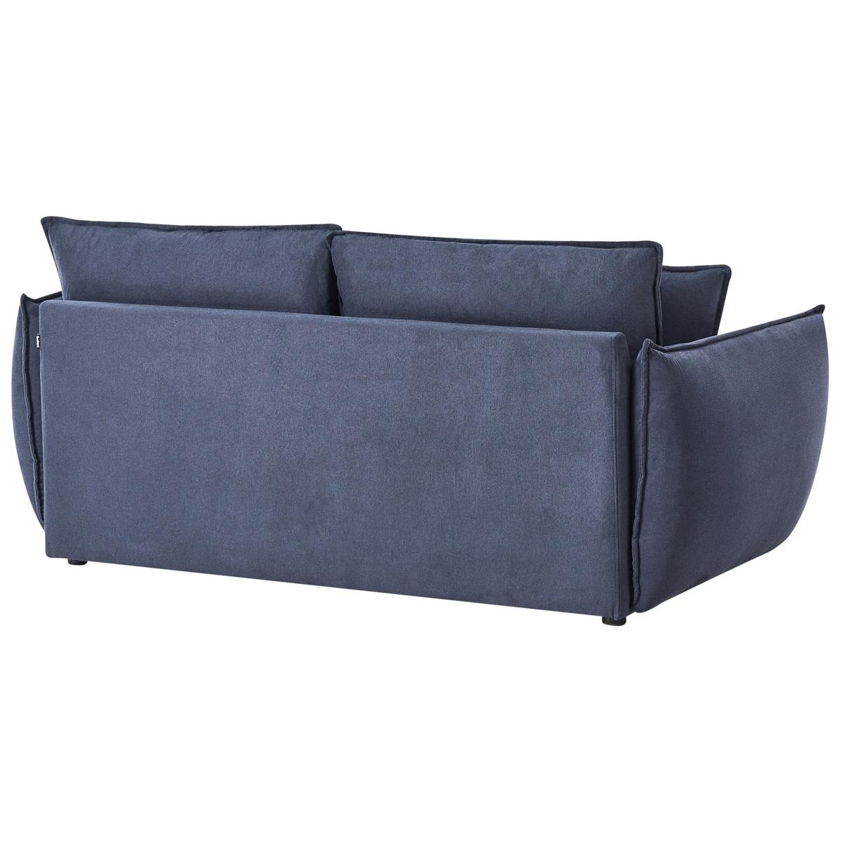 3-SITZER-SOFA Stoff Dunkelblau Kunes - Dunkelblau, Textil (190/82/92cm) - Beliani