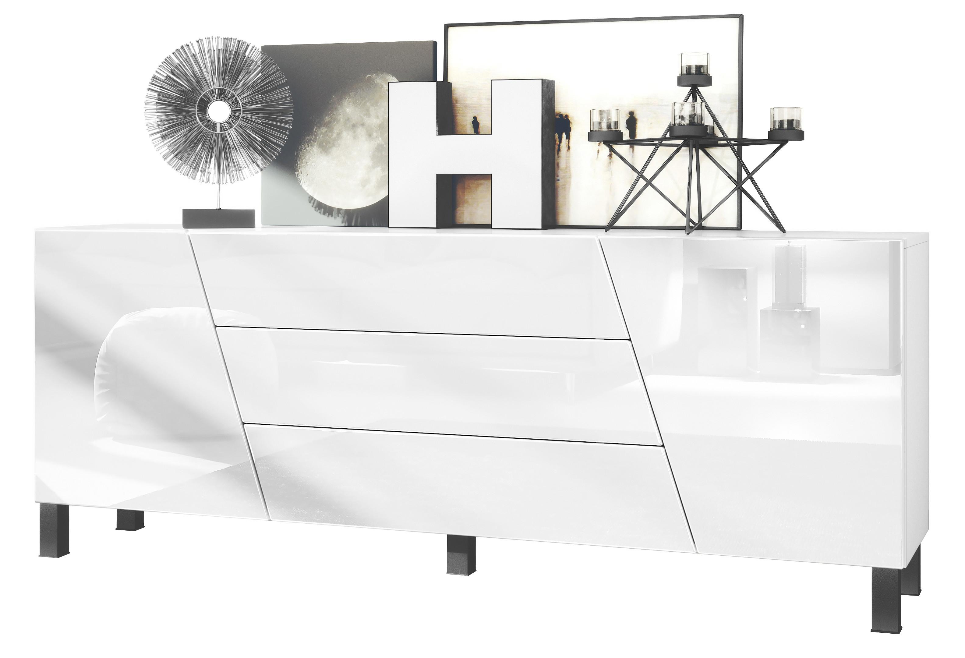 SIDEBOARD Houston Weiß Hochglanz - Weiß Hochglanz, Holzwerkstoff (178/69.5/38.5cm) - Vladon