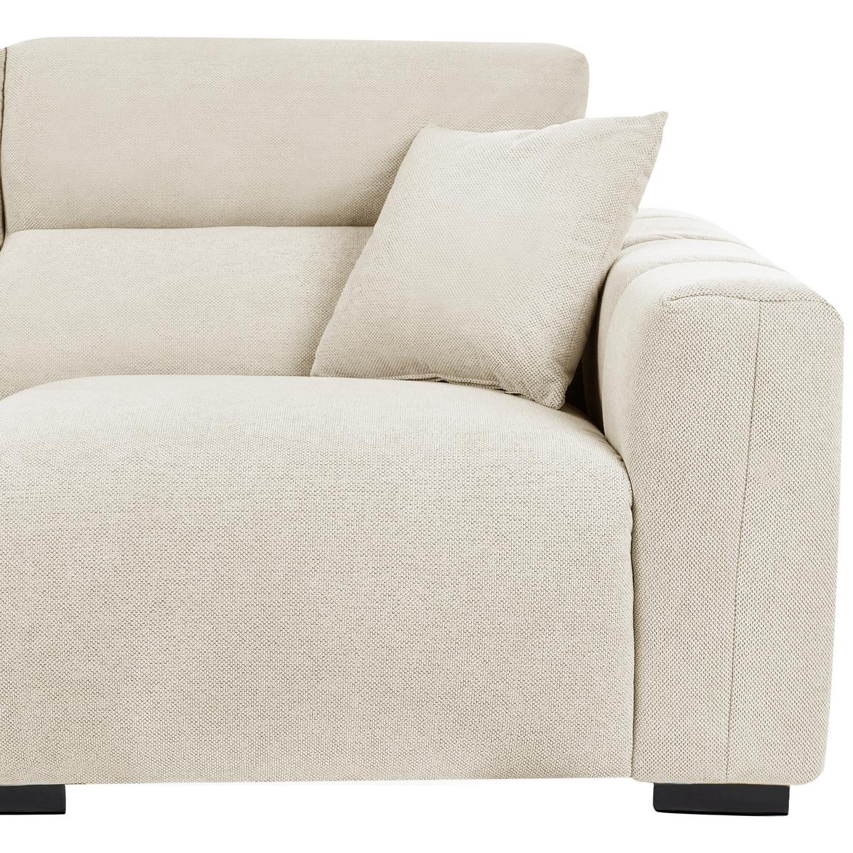 3-SITZER-SOFA Stoff Hellbeige Fauskan - Beige, Textil (203/84/96cm) - Beliani