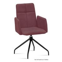 ARMLEHNSTUHL drehbar (6er-Set) Doanna 52x92x60 Schwarz/Marsala - Brombeere/Schwarz, Kunststoff (60/92/52cm) - 58aufmkessel