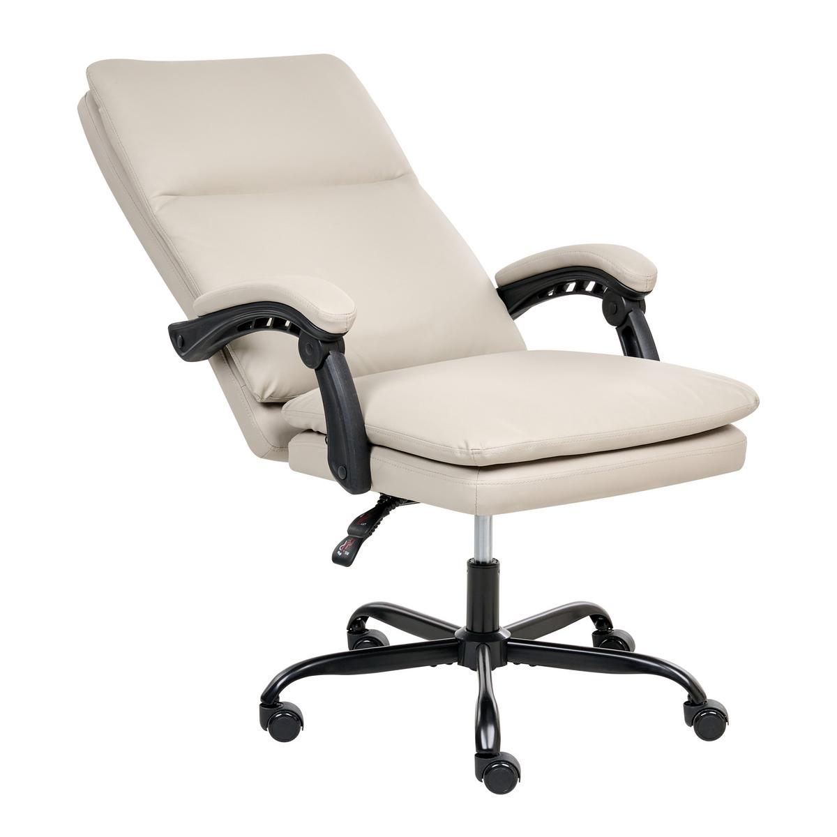CHEFSESSEL Kunstleder Hellbeige Serene - Beige, Kunststoff (70/105/70cm) - Beliani