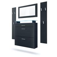GARDEROBE Malea Fronten in Schwarz matt - Schwarz, Holzwerkstoff (180/180/23cm) - Vladon