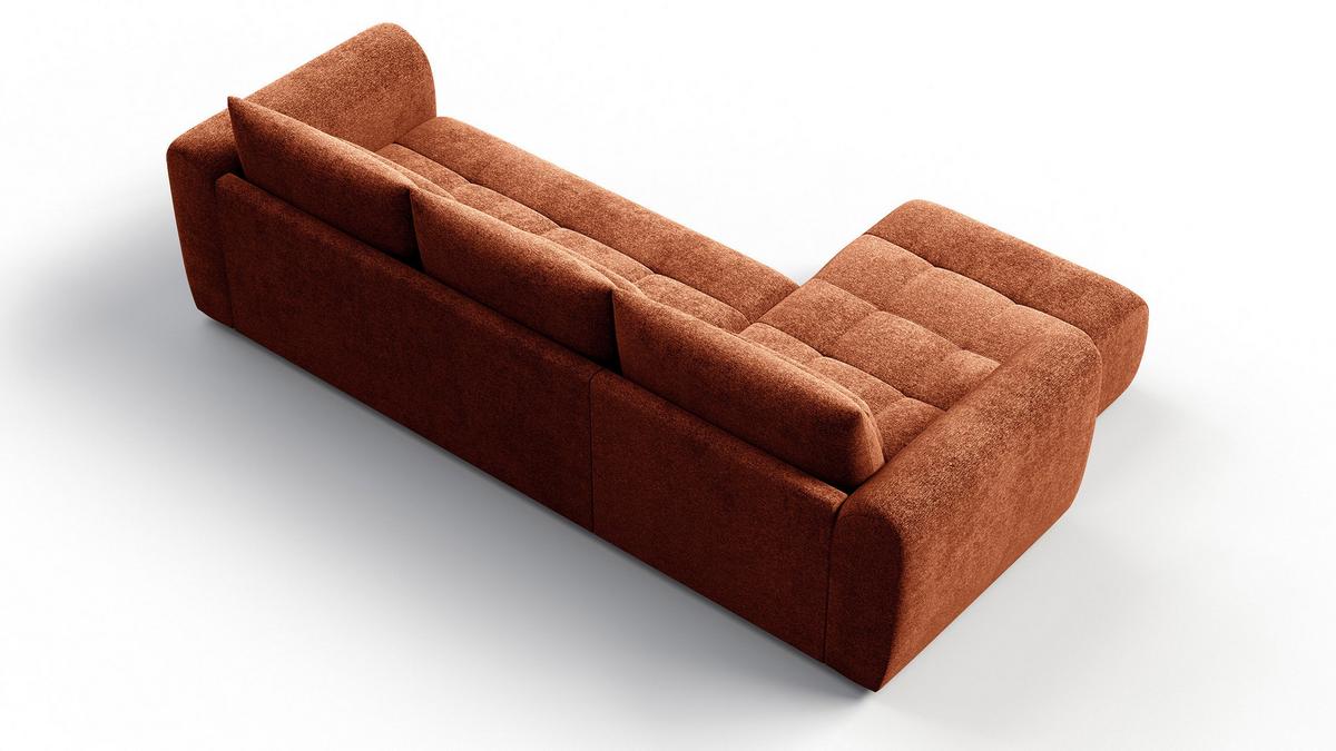 ECKSOFA SORENO 4-Sitzer, orange - Schwarz/Orange, Holz/Textil (293/171cm) - Wozimo