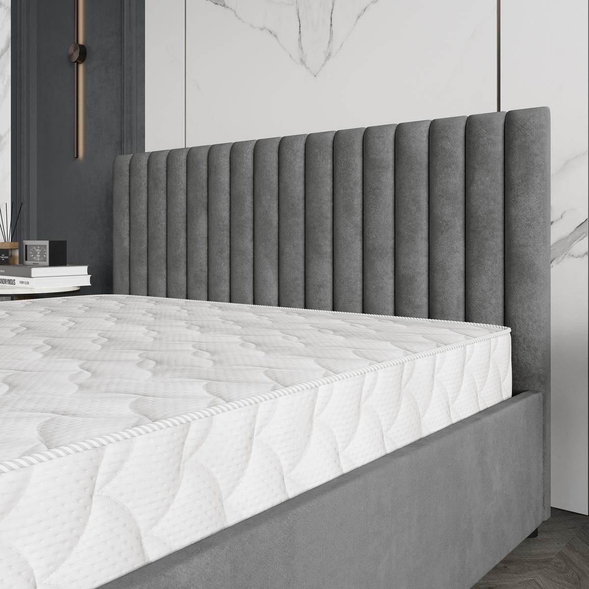 POLSTERBETT CARMIA K 120x200 cm mit Bettkästen - Grau - Grau, Holz/Textil - MASSENO