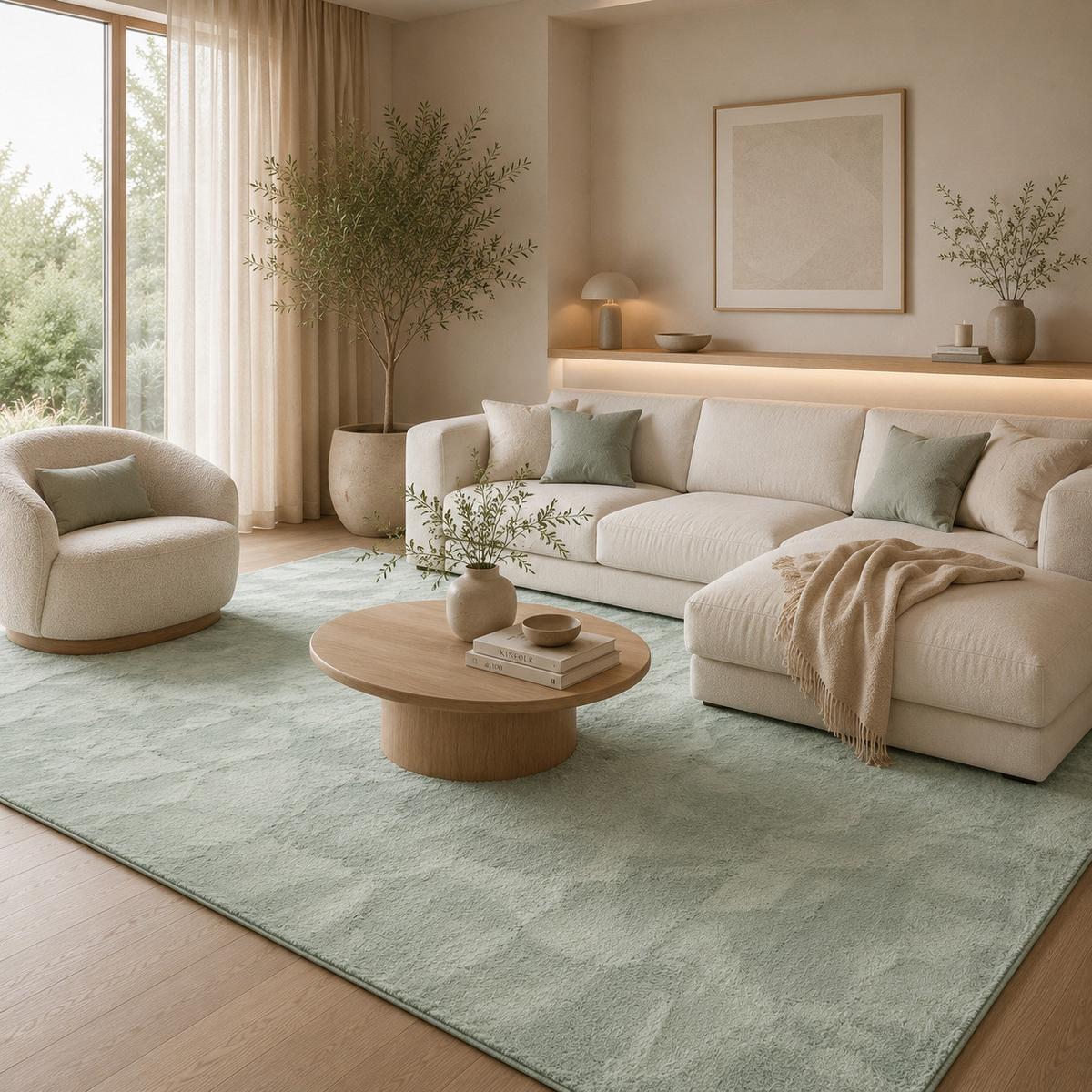 FELLTEPPICH SUPER SOFT PEARL - Grün, Textil (200/290cm) - Pergamon