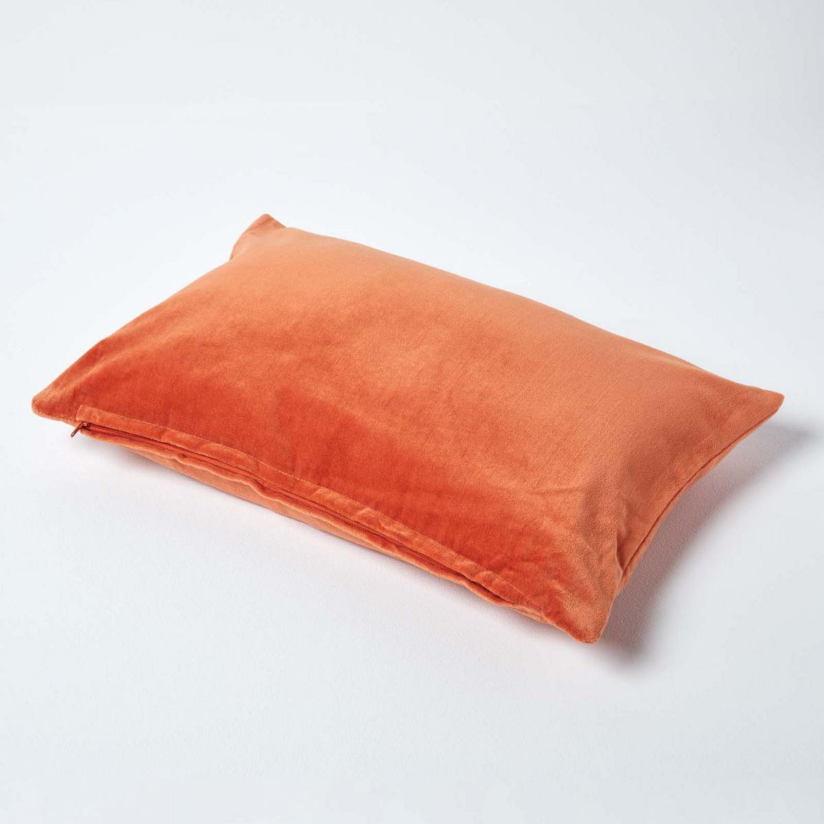 KISSENHÜLLE Baumwollsamt orange 30/50 cm - Orange, Textil (30/50cm) - Homescapes